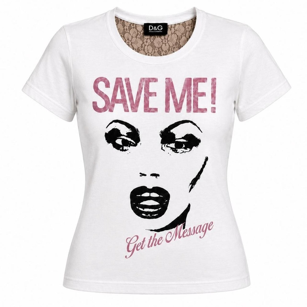 Dolce & Gabbana RARE Vintage "Save Me!" Top